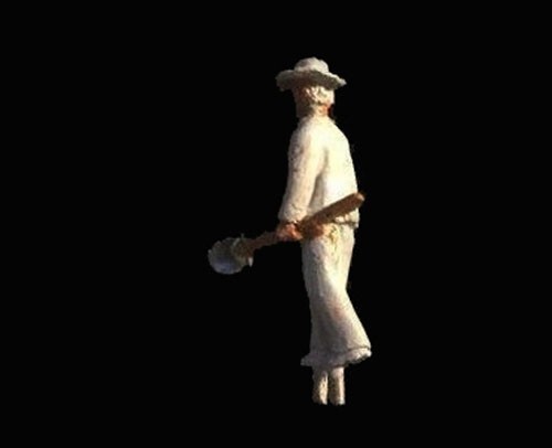 Gandy Dancers HO Scale Unpainted Metal Figure " Man Carrying Shovel" Pre-Owned - Picture 4 of 5