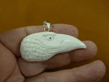 J-Raven-2) Raven 3-D birds bird head PENDANT crow water buffalo material