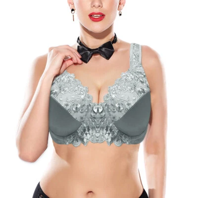 Ladies Luxury Black & White &Grey Full Cup Firm Hold Support Underwired Lace Bra - Image 1 of 4