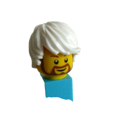 1 x LEGO  18226,87991 City,Haare,Perücke/Minifigur,Junge,Mann in weiss Neu