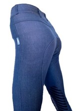 Girls Denim Jodhpurs, Blue Jodphurs KIds Denim Riding Pants Silicone Knee