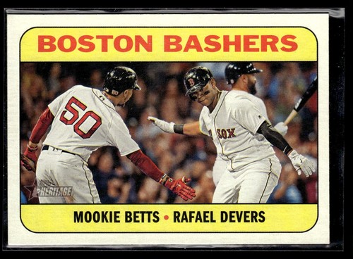 2018 Topps Heritage High Number Combo Cards CC-10 Mookie Betts, Rafael Devers
