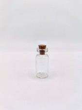 20pc 2mL Mini Clear Glass Vial w/ Cork Stopper, DIY Art Crafts Storage Container