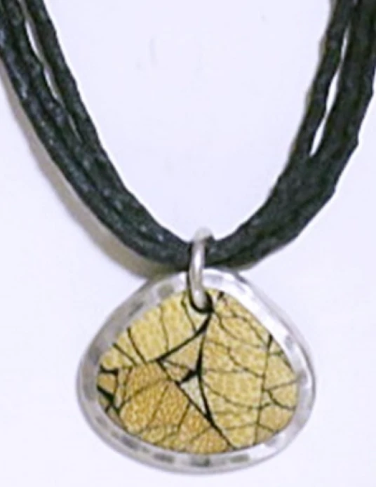 N1893 SILPADA Collar Retirado Plata Esterlina Bambú Resina REVERSIBLE Martillado Foto 2 de 4