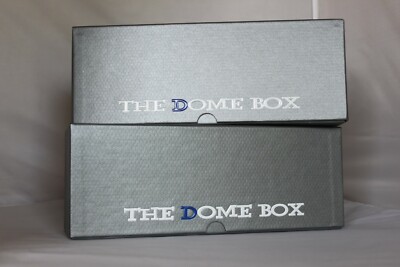TWO EACH SILVER COLOR DOME BOXES /SPORTS CARDS STORAGE BOX PSA & BECKETT SLAB