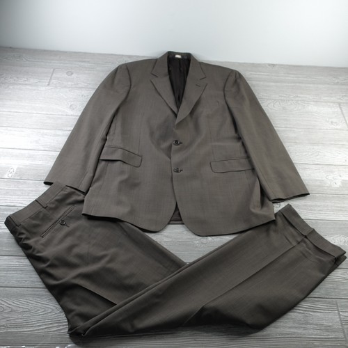 Brooks Brothers 346 Stretch Full Suit Men's 43L 36W 2 Piece Brown