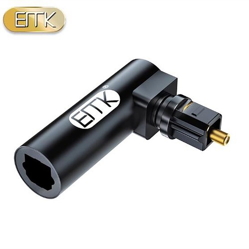 Adaptador de fibra óptica de audio digital EMK 3.5 Toslink SPDIF cuadrado macho hembra 90 - Imagen 4 de 22