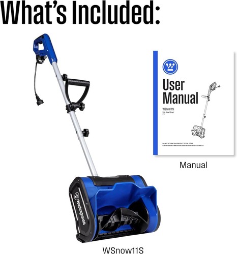 Corded Snow Shovel 11-inch Wide Electric Snow Shovel w/ 20ft Throwing Distance - Picture 2 of 7