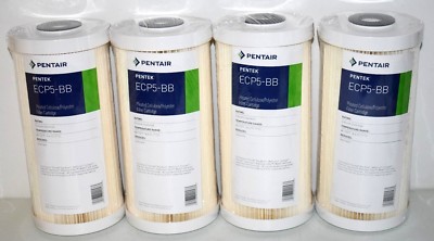 4 Pentek ECP5-BB Whole House Pleated Sediment Water Filters 5 Micron