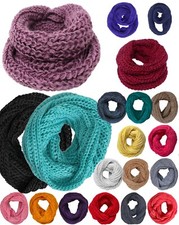 Thick Knitted Chunky Infinity Loop Scarf Circle Long Winter Scarf