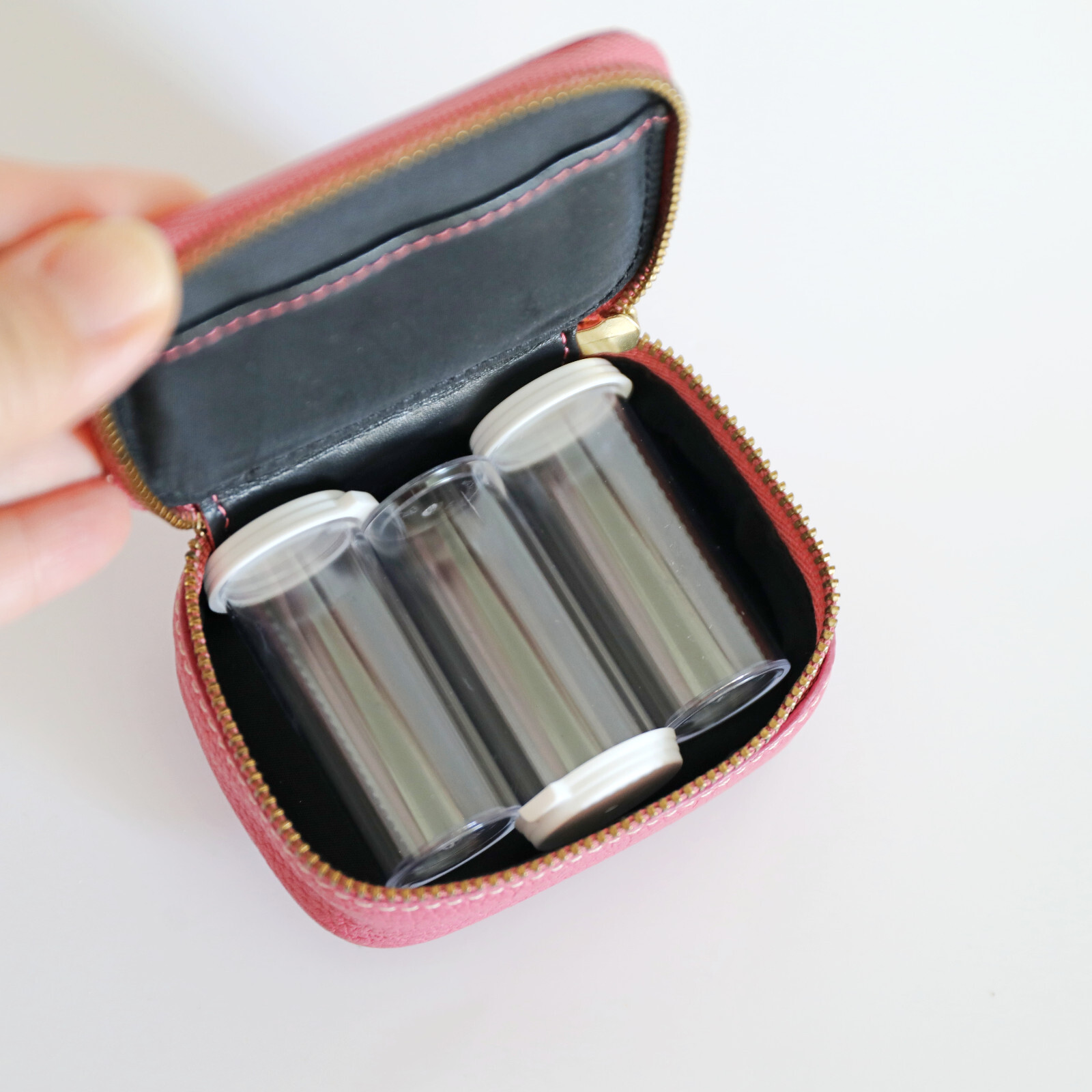 COACH Hot Pink Pebbled Leather Pill Case with Mini Pi… Gem