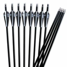  12PCS 30" 7.8mm Archery Carbon Arrows SP500 For Compound/Recurve Bow Hunting