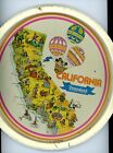 Tin California Disneyland Tray Vtg Disney Walt Plate Souvenir Mickey Map Donald