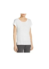 NWT Splendid Women's Roll-up Tee Size Large White Everyday Essential $60 E073