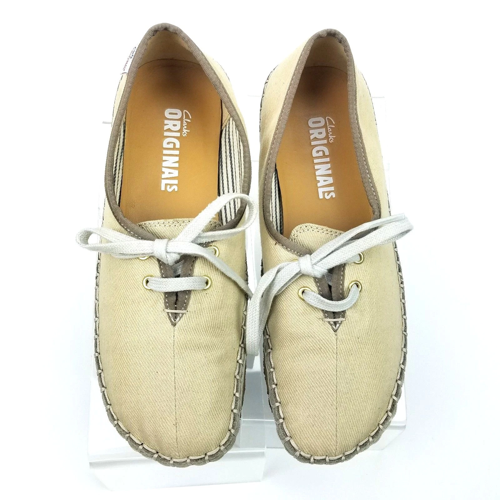 Scarpa sneaker Clarks Originals beige Canavs suola crepe US 7 5 M 2 OCCHIELLI