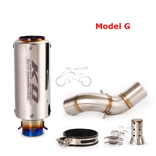 For Kawasaki Z900 2023 Exhaust Tips Black Mid Link Pipe Muffler Slip on System - Picture 11 of 12