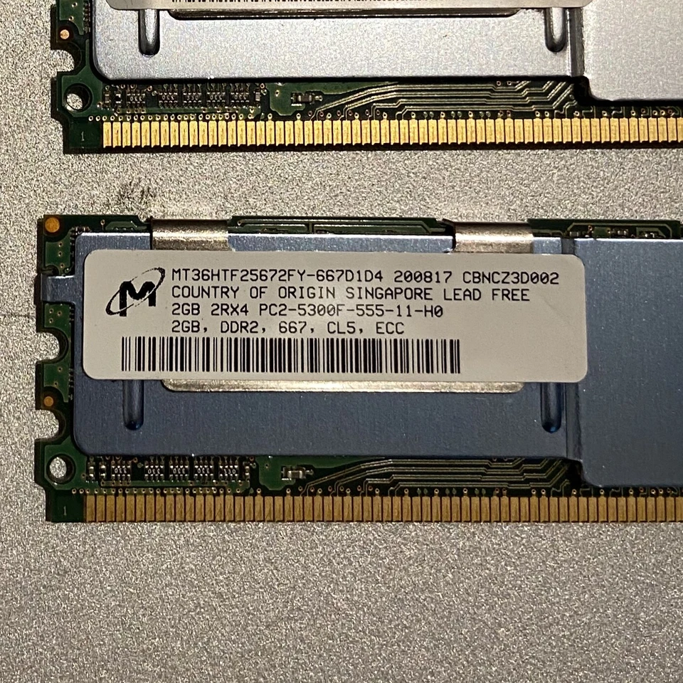 MT36HTF25672FY-667. 2RX4 PC2-5300F Server RAM. (4x2GB) 551 - Image 2 of 2
