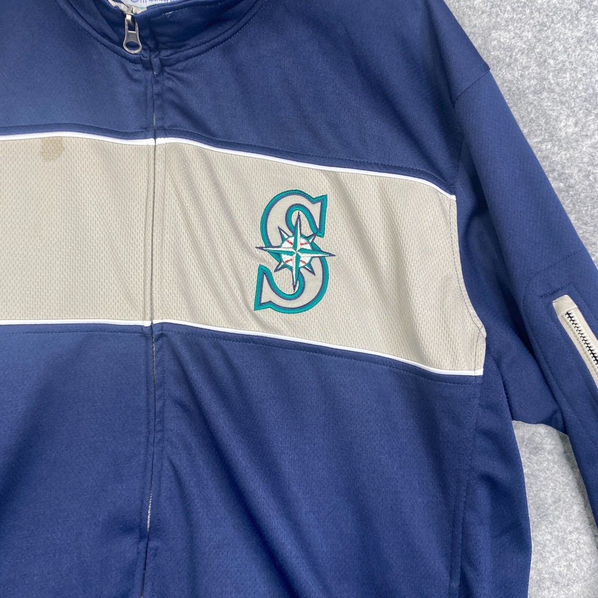 MLB Mariners ジャケット XXL ネイビー マリナーズウェア Seattle Mariners Mens Full Zip Track Jacket XL Navy MLB