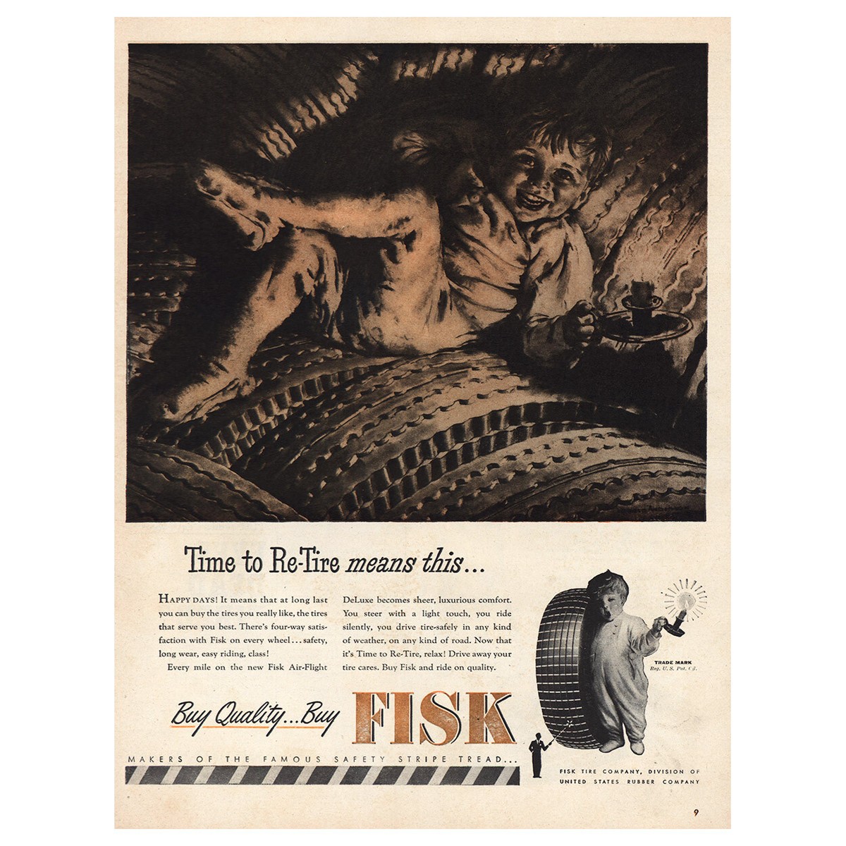 画材 1946 vintage AD for FISK Auto Tires 1946 Fisk Tires: Time to Re Tire Vintage Print Ad | eBay