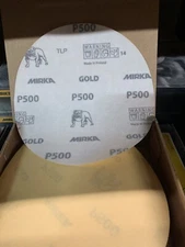 Mirka 6" Gold No Hole Premium Sanding Discs Hook & Loop 500 Grit (50pcs)