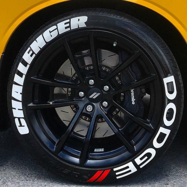 DODGE CHALLENGER Stickers Tire Lettering 1" Size 14" to 22" Whells (10