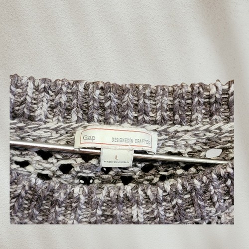 Gap Brown Loose knit Sweater Designed and Crafted Women's Sz L T50 - Picture 3 of 4