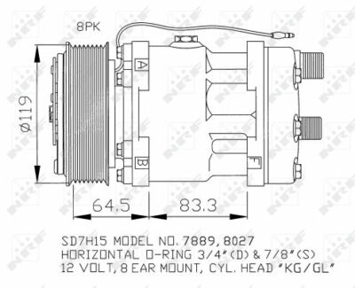 NRF 32133 Compressor, Air Conditioning
