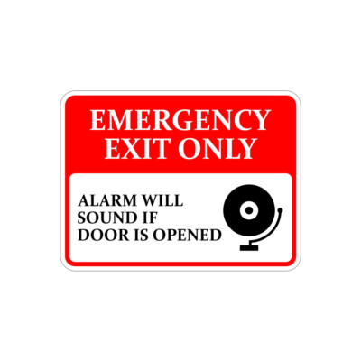 Classic Framed Plus Emergency Exit Only Alarm Will Sound If Doors Is Opened Sign