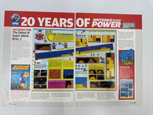 20 Years Of Nintendo Power 2008 2 Page Ad/ Video Game Art Game Room Decor