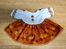 AUTUMN FALL DRESS 2  LEAVES ACORN  buttons for 16" CPK Cabbage Patch Kids