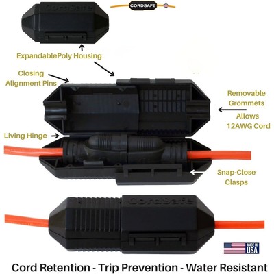 CordSafe: Secure Your Extension Cord Connections for Safe and Reliable Use Red