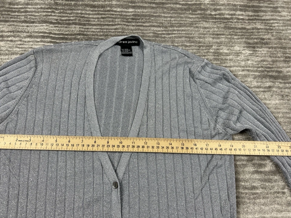Винтажный женский свитер Andrea Jovine большой серый кардиган с карманами на пуговицах - Изображение 4 из 4