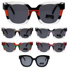 Womens Boyfriend Style Horn Rim Thick Plastic Designer Sunglasses