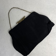 Vintage Black Filigree Brass Clasp Lock Chain Strap 1930's