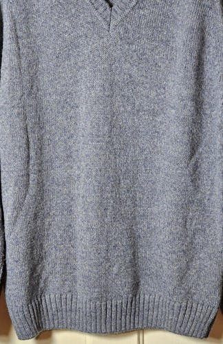 Mauro Sergio Sweater Men XL Blue Soft Wool Blend Pullover V-Neck Lagenlook Cabin - Picture 9 of 21