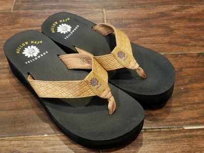 yellow box mellow mat flip flops