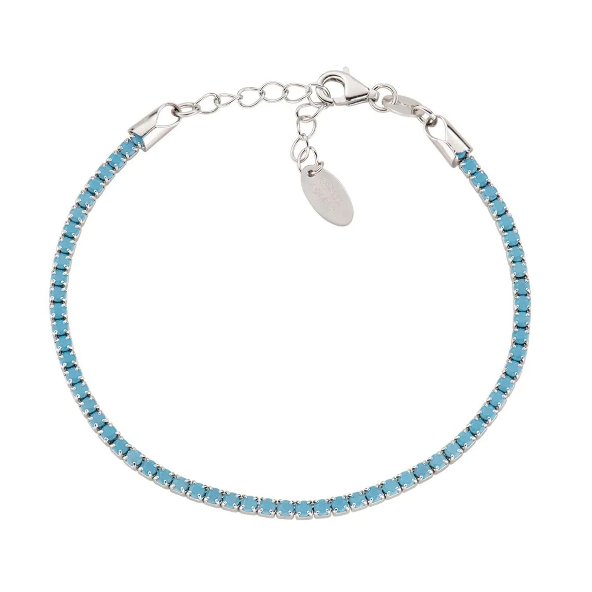 Bracciale Regolabile In Argento 925 Con Pietra Di Luna E Turchese