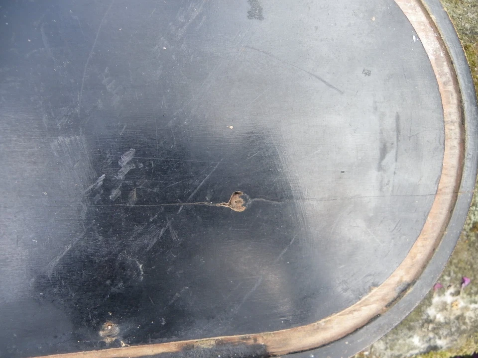 ANCIEN SOCLE EN BOIS POUR PENDULE OU GLOBE DE MARIÉE - 33 x  20,5 cm - Photo 4/4