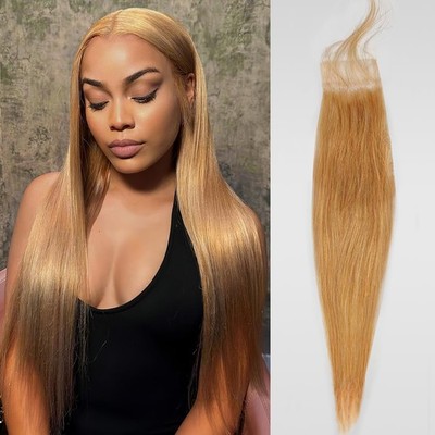 Isufer 27 Frontal Honey Blonde Closure 2X6 Hd Transparent Lace Frontal Closure