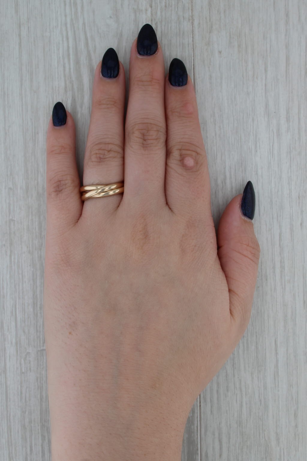 3 Interlocking Bands Puzzle Rolling Ring 14k Yell… - image 9