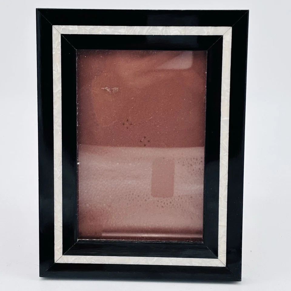 Natalini 4x6 Photo Frame Black With Mother of Pearl Inlay Design Handmade Italy - Image 2 of 4