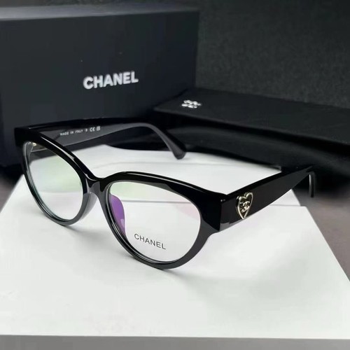 Chanel Eyeglasses Glasses CH3436 Polished Black heart Logo 55-16-140 w/case - Picture 1 of 4