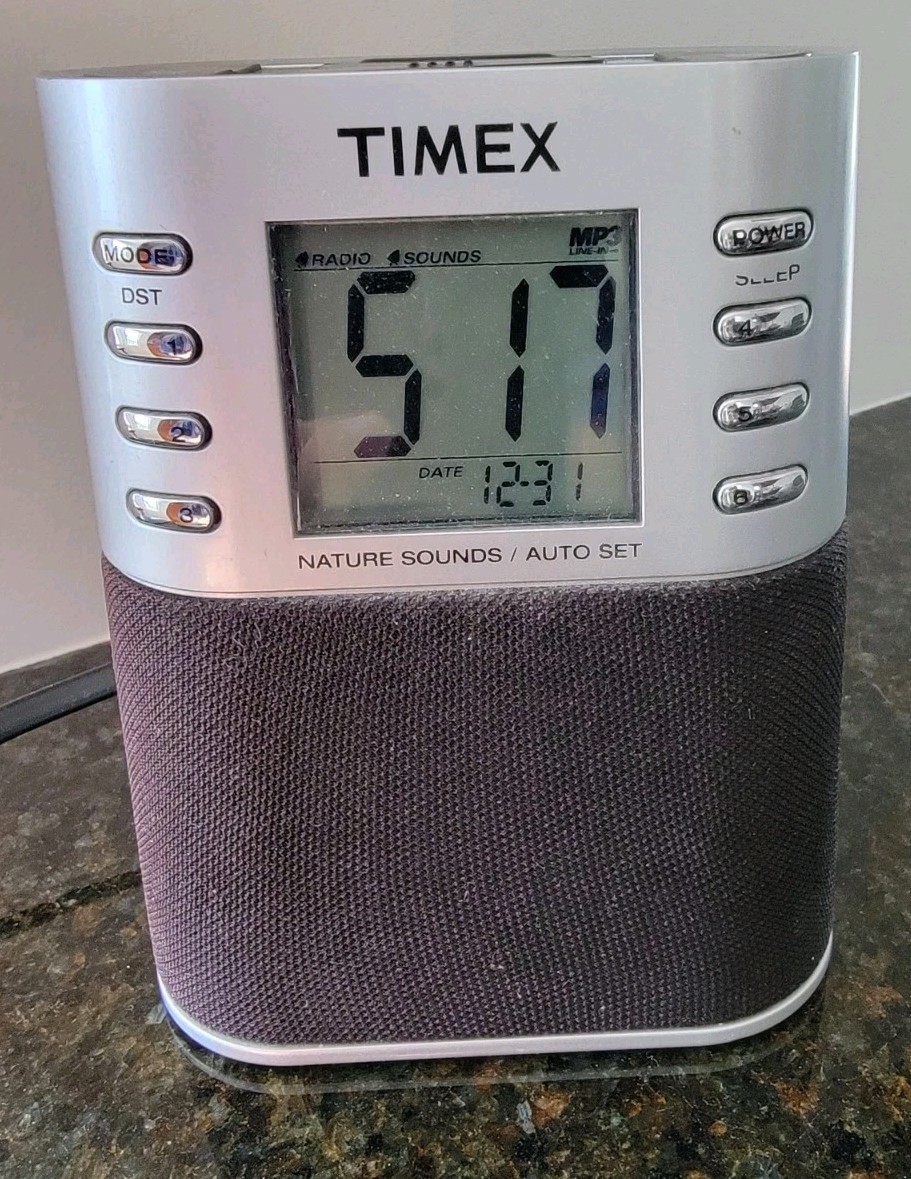 Timex Digital Alarm Clock T307S with Nature Sounds Radio and Two Alarm Settings