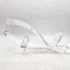 Vintage Blenko 971L Fish  Vase Bowl Hand Blown Glass Clear Large