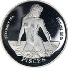 Zodiac Beauties: Pisces 1 Ounce Silver Round Connoisseurs Club Limited 99.9%