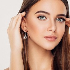 Women's Silvery Teardrop Earrings Simple Ear Buckle Fashion Earrings Copper