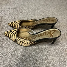 Sam Edelman Shoes Womens Size 6 Animal Print Mule Heels Pointed Toe Leopard