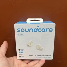 Soundcore Sleep A30 Smart ANC Earbuds By Anker | Moonlit White | Brand New