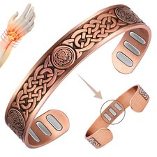Copper Bracelet 9X Strength 99 Pure Copper 5000 Gauss Magnets Adjustable