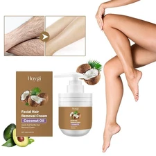 Facial Hair Removal Cream, Coconut Depilatory, Gentle Fast Painless Soothi ^
